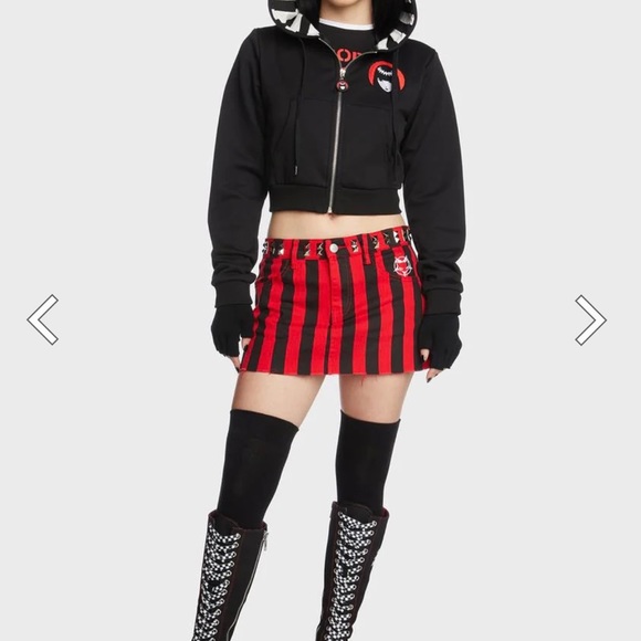 💚 SOLD 💚 Brand New With Tags Emily The Strange Cropped Hoodie - Picture 10 of 10